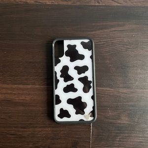 cow print wildflower iphone case